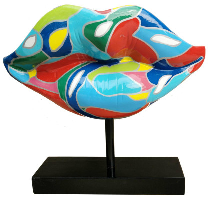 Abstrakte Deko Figur Statue Skulptur 45cm Statuen Skulpturen Lippen Kuss Figuren