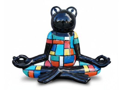 Abstrakter Yoga Frosch Statue Bunte Skulptur 55cm Statuen Skulpturen Dekoration