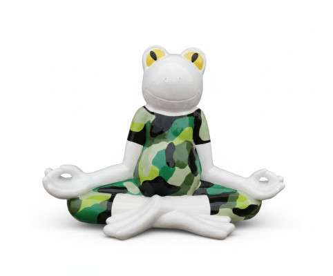 Abstrakter Yoga Frosch Statue 55cm Statuen Skulpturen Dekoration Bunte Skulptur