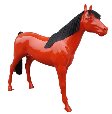Abstrakte Figur Statue Design Skulptur Dekoration Außen Innen Garten Pferd Rot