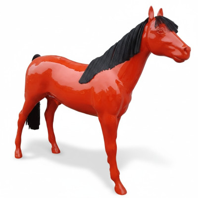 Abstrakte Figur Statue Design Skulptur Dekoration Außen Innen Garten Pferd Rot