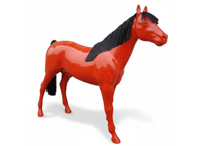 Abstrakte Figur Statue Design Skulptur Dekoration Außen Innen Garten Pferd Rot