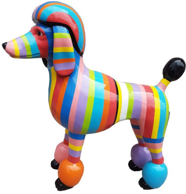 Abstrakte Pudel Figur Statue Skulptur 63cm Statue Skulpturen Bunte Skulptur Hund