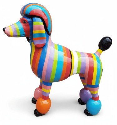 Abstrakte Pudel Figur Statue Skulptur 63cm Statue Skulpturen Bunte Skulptur Hund