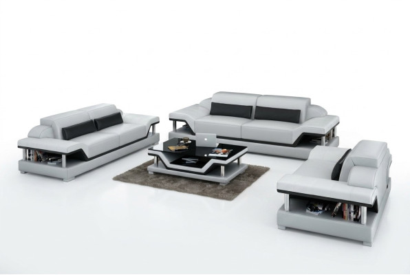 Ledersofa Sofa USB Couch Wohnlandschaft 321 Sitzer Garnitur Design Sofagarnitur