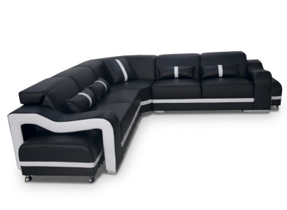 Ledersofa Couch Wohnlandschaft Garnitur Design Modern Ecke Sofa L-Form +USB Neu