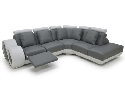 Ledersofa Couch Wohnlandschaft Eck Garnitur Design Modern Sofa + USB Neu Ecksofa