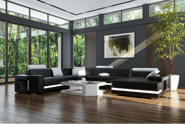 Ecksofa mit USB,Polster Wohnlandschaft Couch Sofa Wohnlandschaft UForm Sitz Ecke