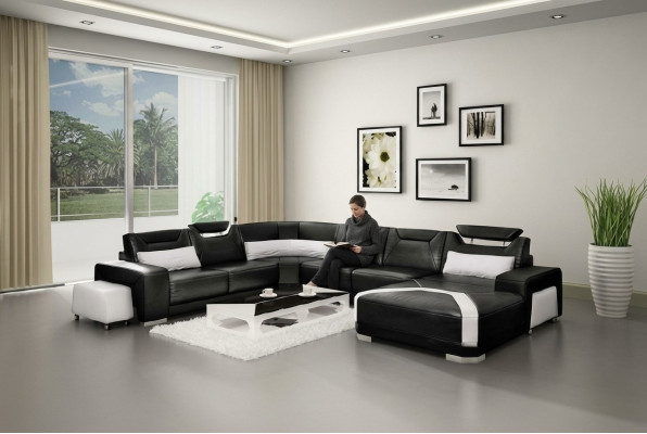 Ecksofa mit USB,Polster Wohnlandschaft Couch Sofa Wohnlandschaft UForm Sitz Ecke
