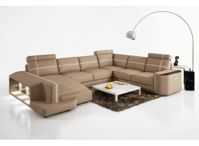 Sie unser U-förmiges Ledersofa Modern im exquisiten Designerstil
