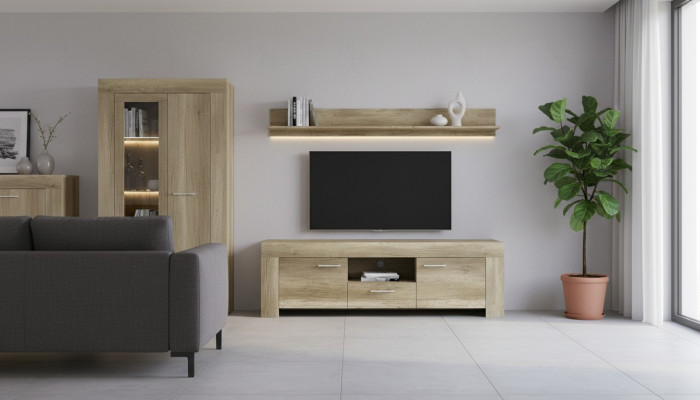 Regal + RTV Schrank Sideboard Fernseh SRTV155+P155 Fernseh Wand