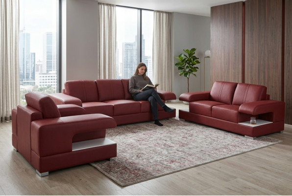 Design Ecksofa Couch Leder Polster Multifunktion Sofas Wohnlandschaft
