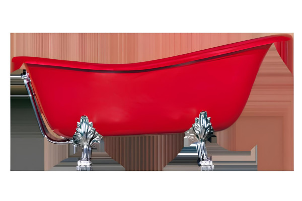 Rote Designer Badewanne Freistehende Luxus Wanne in Rot Wannen Bad
