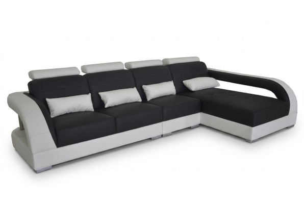 Ledersofa Ecksofa + USB Garnitur Wohnlandschaft Polster L Form Couch Sofa G8012C