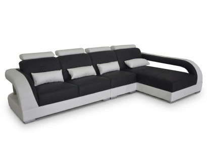 Ledersofa Ecksofa + USB Garnitur Wohnlandschaft Polster L Form Couch Sofa G8012C
