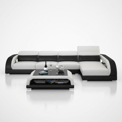 Ledersofa mit USB,Wohnlandschaft Ecksofa Eck Garnitur Design Modern Sofa G8016C