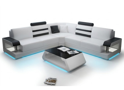 Leder Wohnzimmer Garnituren Couch Set Sofas Couchen Sofagarnitur 3+2+1 mit USB