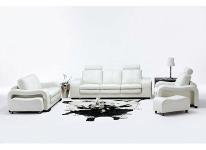 Ledersofa mit USB Wohnlandschaft 3+2+1 Sitzer Garnitur Design Modern Sofa A1112