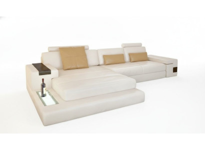 Ecksofa mit USB Polster Wohnlandschaft Eck Garnitur Ecke Leder Textil Sofa LForm
