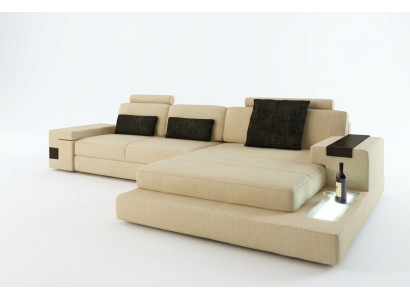 Ledersofa Couch Wohnlandschaft Design Garnitur Modern Ecke Sofa U-Form mit USB