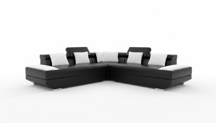 Wohnlandschaft Polster Ecke Eck Sofa mit USB Garnitur Landschaft Leder Neu 2719B