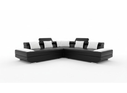 Wohnlandschaft Polster Ecke Eck Sofa mit USB Garnitur Landschaft Leder Neu 2719B