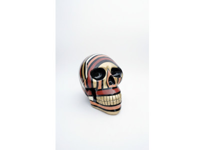 Abstrakte Schädel Figur Statue Skulptur 58cm Statue Skulpturen Toten Kopf Bunt