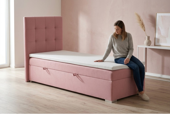 Luxus Boxspring Bett Betten Hotel Polster Bettkasten Funktion 90x200cm