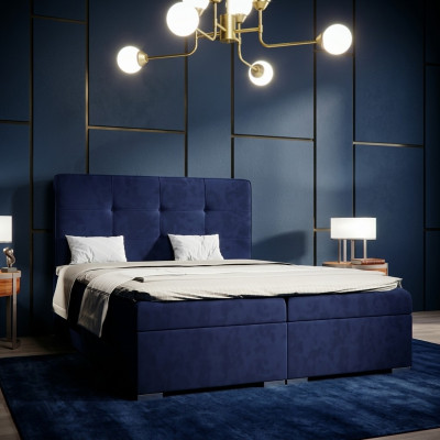 Blaues Boxspring Bett Hotel Doppel Luxus Betten Polster Bettkasten Funktion Neu