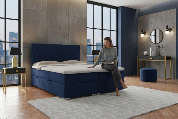 Boxspring Bett Hotel Design Samt Luxus Betten Polster Bettkasten Funktion Doppel