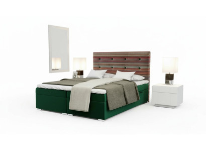 Chesterfield Bett Boxspring Hotel Doppel Komplett Set Topper Matratze Betten Neu