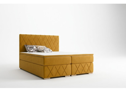 Boxspring Bett Komplett Set Matratze & Topper Luxus Polster 160x200cm Betten Neu