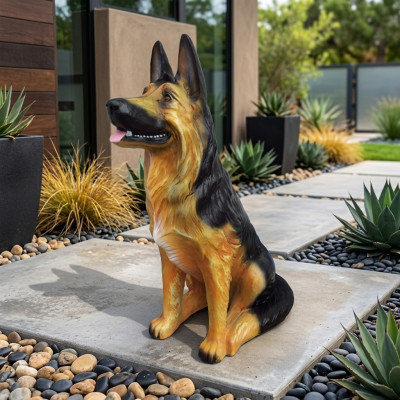 Garten Dekoration Schäferhund Hund Figur Statue Skulptur 86cm Figuren Statuen