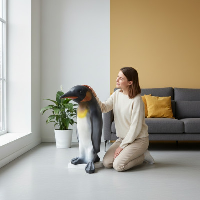 abstrakte Skulptur Pinguin Dekoration Figur Kunststoff Statuen Deko Statue 70cm