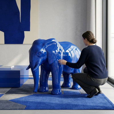 Abstrakte Figur Kunst Elefant Skulptur Deko Design Statuen bunt Statue Garten
