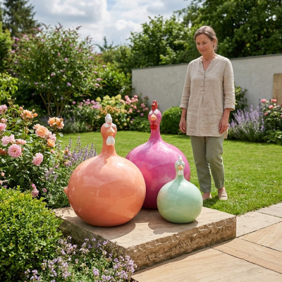 Abstrakt 80cm Huhn Figur Statue Skulptur Deko Garten Design Statuen Dekoration