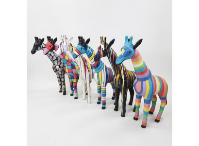 Abstrakte Figur Statue Giraffe Skulptur Deko Garten Design 115cm Statue XXL Zoo