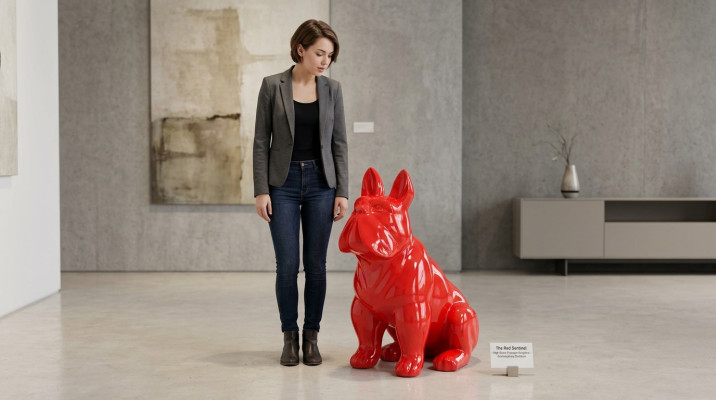 Abstrakt 79cm Hund Figur Statue Skulptur Deko Garten Design Statuen Dekoration