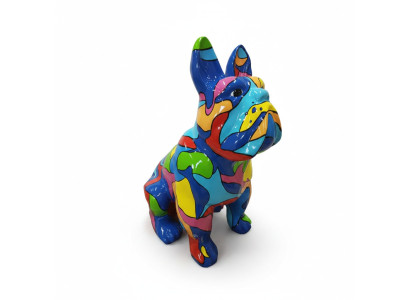 Abstrakte Figur Statue Design Skulptur Deko Bunter Hund Statuen Dekoration 79 cm