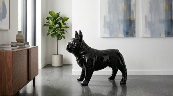 Abstrakt 100cm Hund Figur Statue Skulptur Deko Garten Design Statuen Dekoration