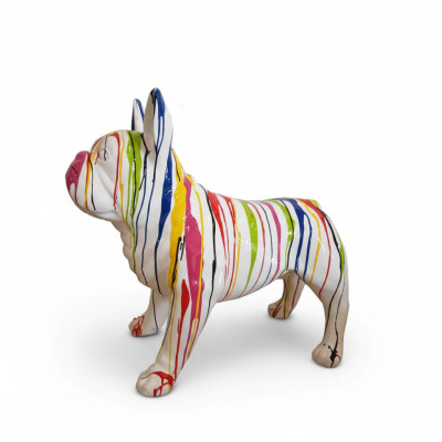Abstrakt Hund Figur Statue Skulptur Deko Garten Design Statue bemalt Dekoration
