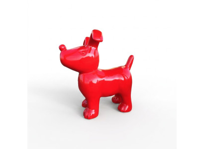 Abstrakt Roter Hund Figur Statue Skulptur Deko Garten Design Statuen Dekoration