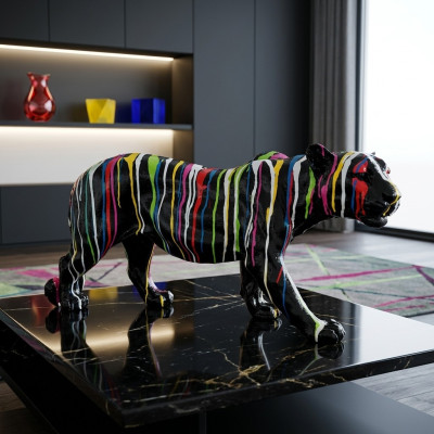 Abstrakt Tiger Figur Statue Skulptur Deko Garten Design Statuen Dekoration 80cm