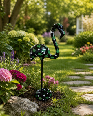 Abstrakt Flamingo Figur Statue Skulptur Garten Design Statuen Dekoration 119cm