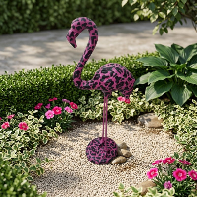 Abstrakt Flamingo Figur Statue Skulptur Garten Design Statuen Dekoration 119cm