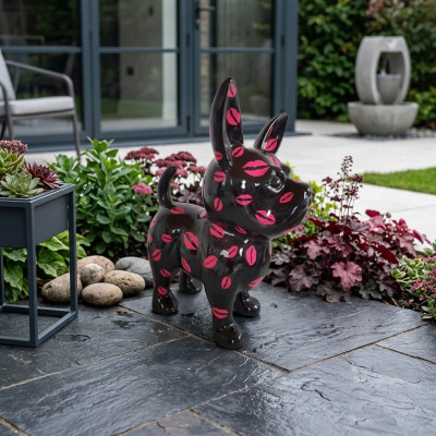 Abstrakter Hund Figur Statue Skulptur Deko Garten Design Statue XXL Bemalt 91cm