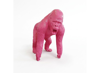Abstrakte Pinke Figur Statue Gorilla Skulptur Deko Garten Design 130cm Statuen