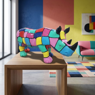 Abstrakt Nashorn Figur Statue Skulptur Deko Garten Design Statuen Dekoration Neu