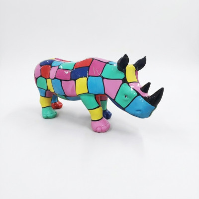 Abstrakt Nashorn Figur Statue Skulptur Deko Garten Design Statuen Dekoration Neu