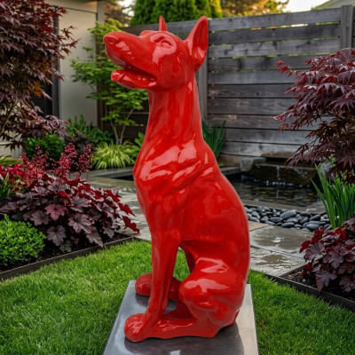 Abstrakt Hund Figur Statue Skulptur Deko Garten Design Statuen Dekoration 80cm